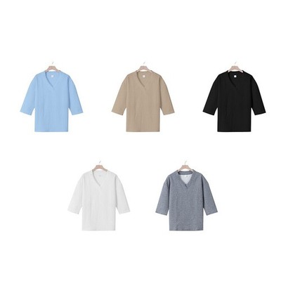 Herren Sport T-Shirt mit V-Ausschnitt, leichtem Stretch und normalem Schnitt