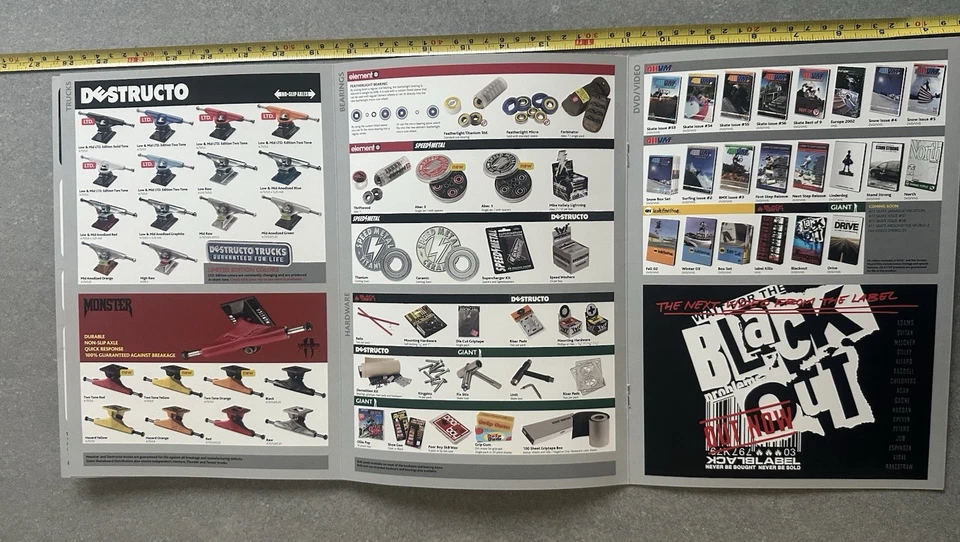 老式滑板谷 BKACK 标签 ELEMENT POPWAR DESTRUCTO CATALOG 2003 — 第 4/4 张图片