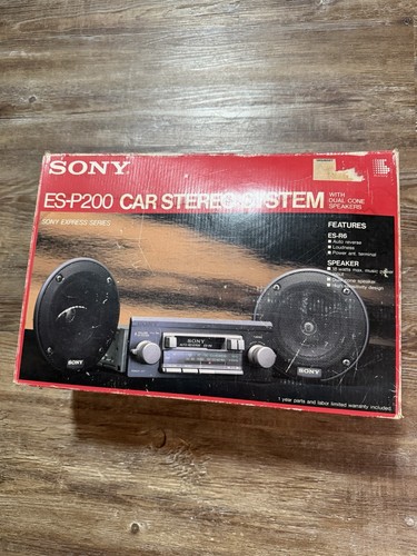 Sony ES P 200 Car Stereo System Dual Cone Speakers. 1980’s New Open Box Vintage
