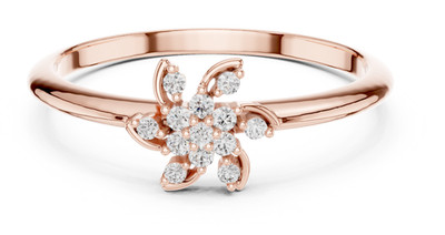 Natural Certified VVS1 D Diamond Women Blooming Promise Gift Ring 14K Gold Over