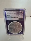 2011-WEST POINT AMERICAN EAGLE S$1 PURPLE BEA MS-70 NGC 1OZ FINE SILVER
