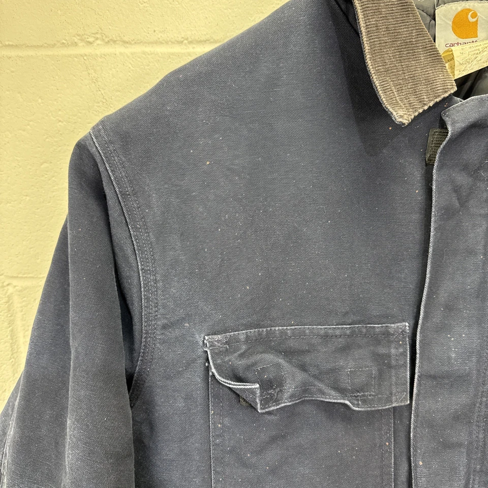 Abrigo Chaqueta Carhartt C03 DNY Azul Edredón Forrado Ártico Lona Para Hombres XL 46 Foto 4 de 4