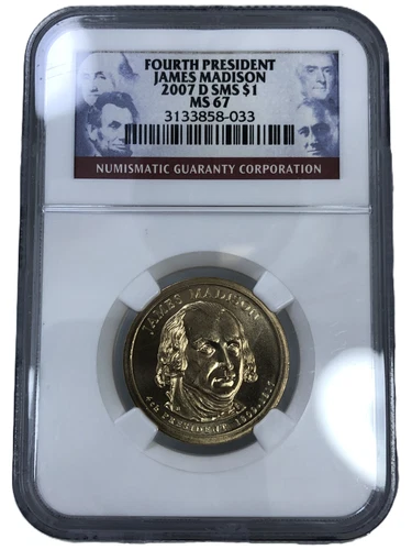 2007-D Presidential Dollar James Madison — photo from another recent sale