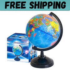 WORLD GLOBE EARTH Map Rotating Geography Ocean Classroom Learning Desktop 6
