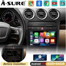 4+64G Android 15 AutoRadio FM GPS Navi Carplay Für Audi A4 8E 8H B6 B7 2001-2008