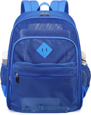Mesh Backpack Heavy Duty, See through School Backpack Transparent Bookbag for Sw