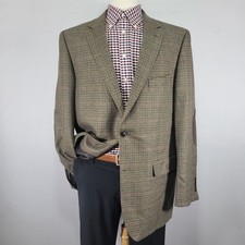 Saddlebred Men's Sport Coat Blazer Two Button Brown Heritage Lambs Wool 46L
