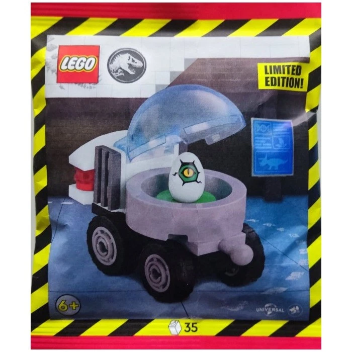 LEGO Jurassic World Incubadora Móvil con Bolsa de Papel Huevo 122407 (SELLADO)