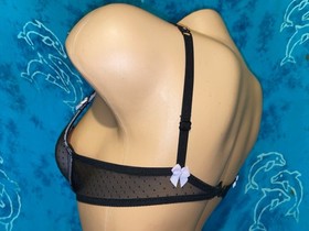 Victoria&rsquo;s Secret Sexy little Things Black Pink Polka Dot Push Up Demi Bra 34A