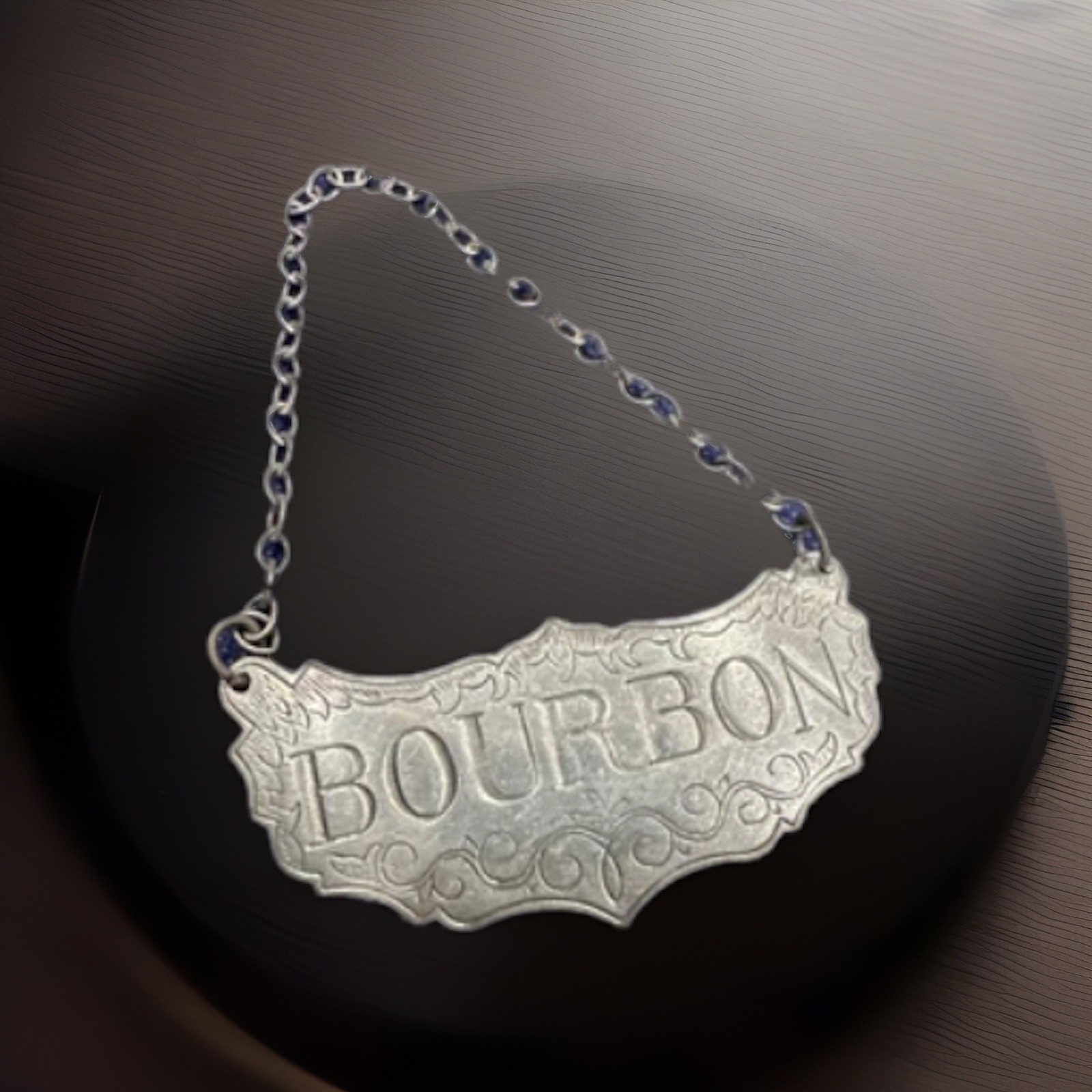 Vintage Complete Set Of 6 Stieff  Pewter Decanter Liquor Labels Tags Circa 1960s