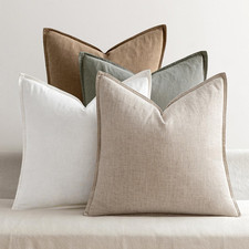 Neutral Linen Pillow Covers Pack of 4 Decorative Natural Solid Throw Pillow Cove