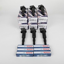 GENUINE Bosch 6x Ignition Coils 0221504470  6x Spark Plug 12122158253 For BMW
