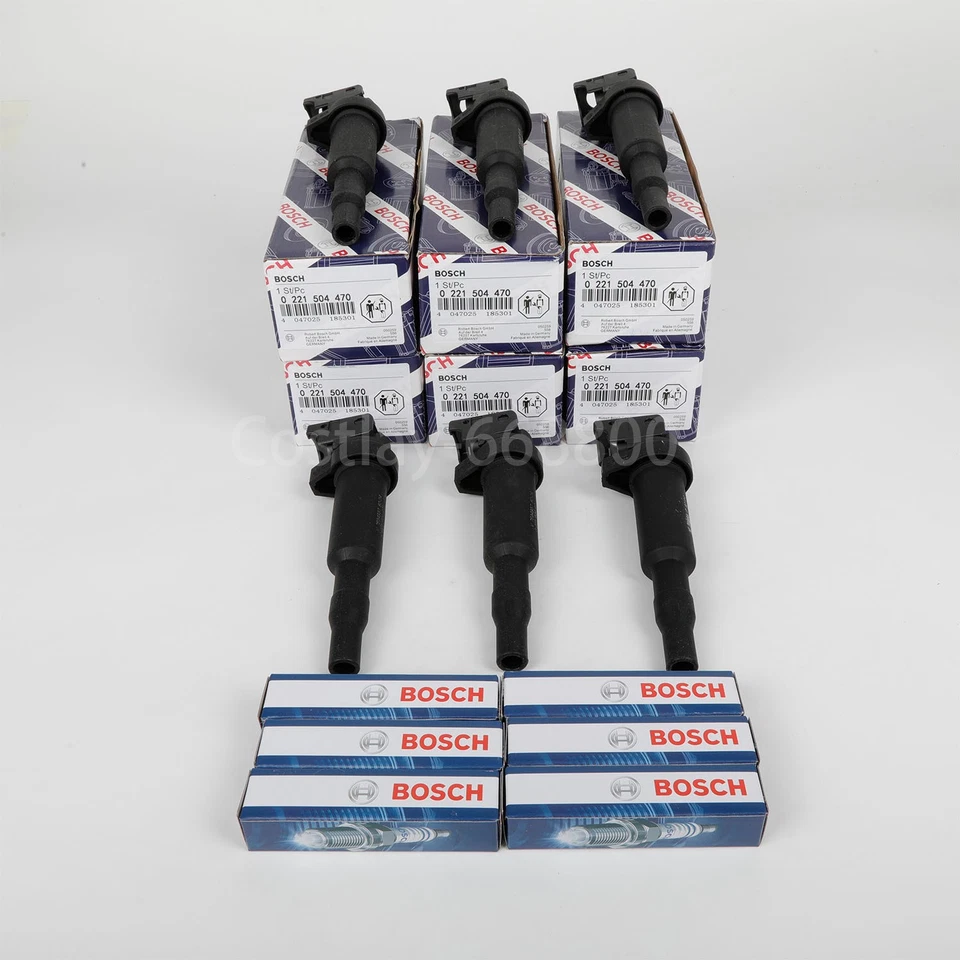 6X BOSCH Ignition Coils &Spark Plugs FR7NPP332 Fit for BMW E82 E90 E92 128i 328i Foto 2 de 4