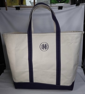 Vintage 90s LL Bean Boat And Tote Bag XL Canvas Blue Made In USA