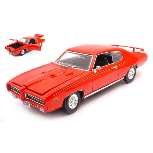 Pontiac Gto Judge 1969 Orange/Red 1:18 Motormax Auto Stradali -D- Neues Modell-image