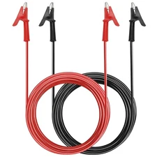 Sumnacon Dual Ended Crocodile Alligator Clips, 15A Test Lead Wire 3 m, Red 