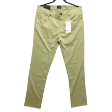 Jachs New York Tech Pants Mens 34x32 Khaki Polyester Spandex Slim Straight Fit