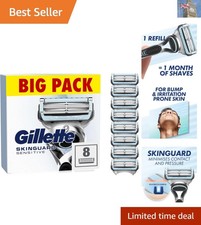 Image of Gillette SkinGuard Sensitive Razor Blades Trimmer Refills 8 Packs