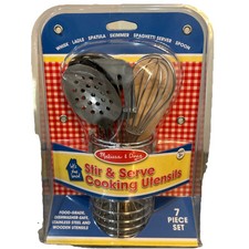 Melissa  Doug Stir and Serve Cooking Utensils 7 pcs - Stainless Steel New