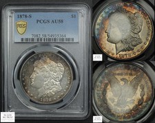 1878 S Morgan Silver Dollar $1 PCGS AU 58 (Semi-PL Proof-Like MONSTER TONER!!!)