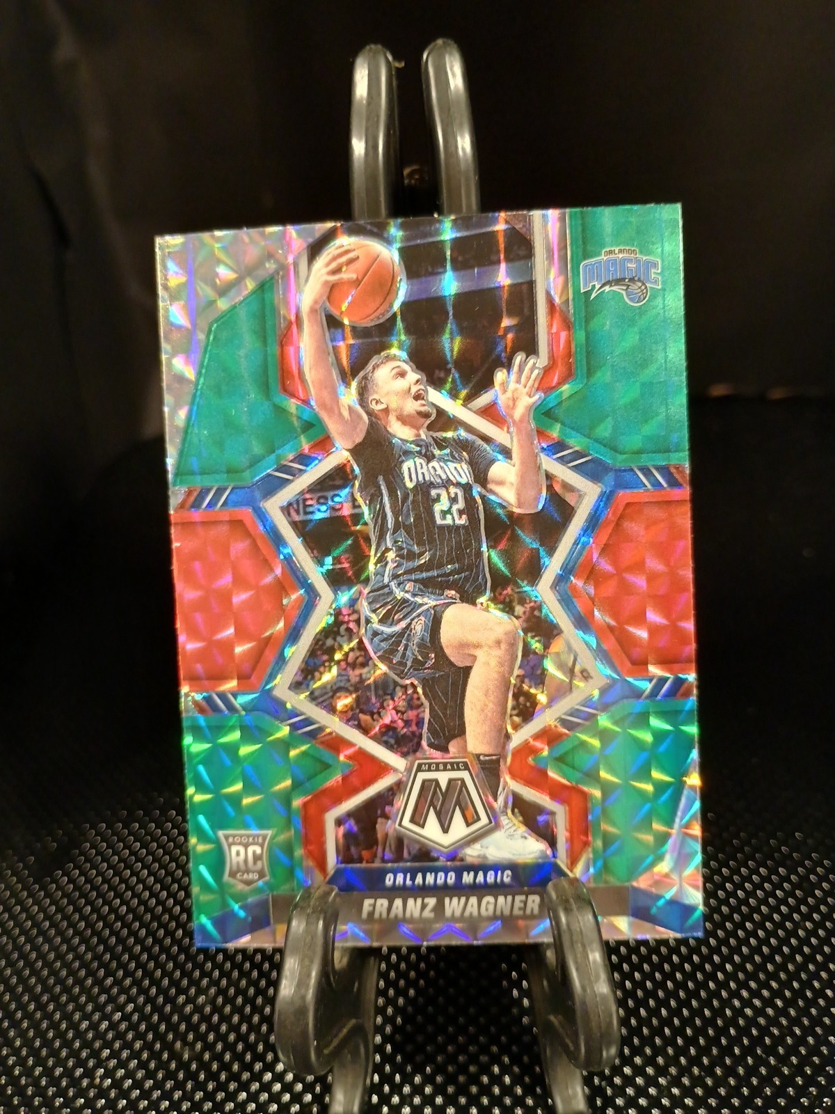 2021-22 Panini Mosaic - Rookies Franz Wagner #220 Choice Red & Green Prizm (RC)