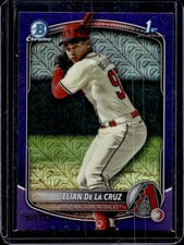 2025 Bowman Chrome Mega Box Elian De La Cruz Purple Refractor 1st #/250