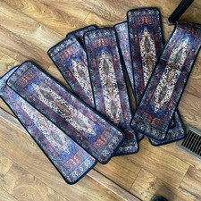 Stair Treads for Wooden Steps Indoor, 8 Pack 8" X 30" 30inch X 8inch, Red Blue