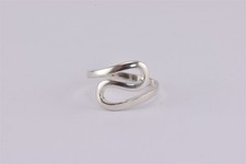 TMA Sterling Silver Double Looped Over Under Band Ring 925 Sz: 8