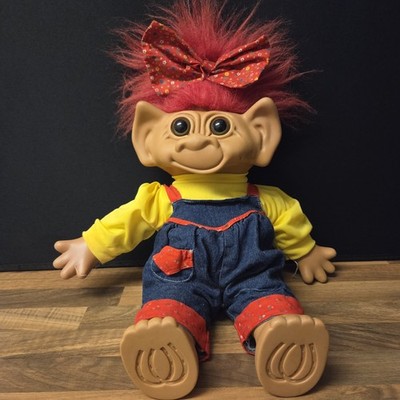 Rare 1987 UNEEDA Wishnik Large 20  Troll Doll Double Horseshoe Original Clothes