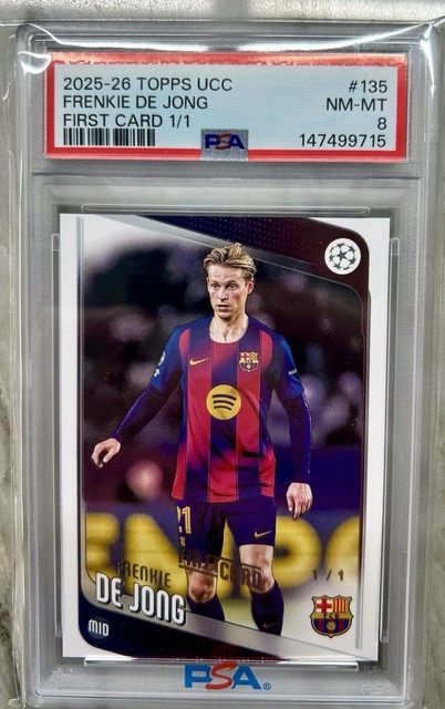 2025-26 Topps UEFA Club Competitions Frenkie de Jong - First Card 1/1 🔥PSA 8🔥
