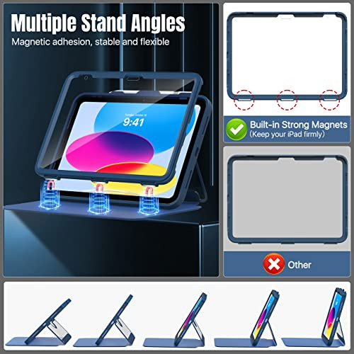 Für iPad 10. Generation Hülle mit Stifthalter, iPad Case 10. Navy Blau - Bild 5 von 7