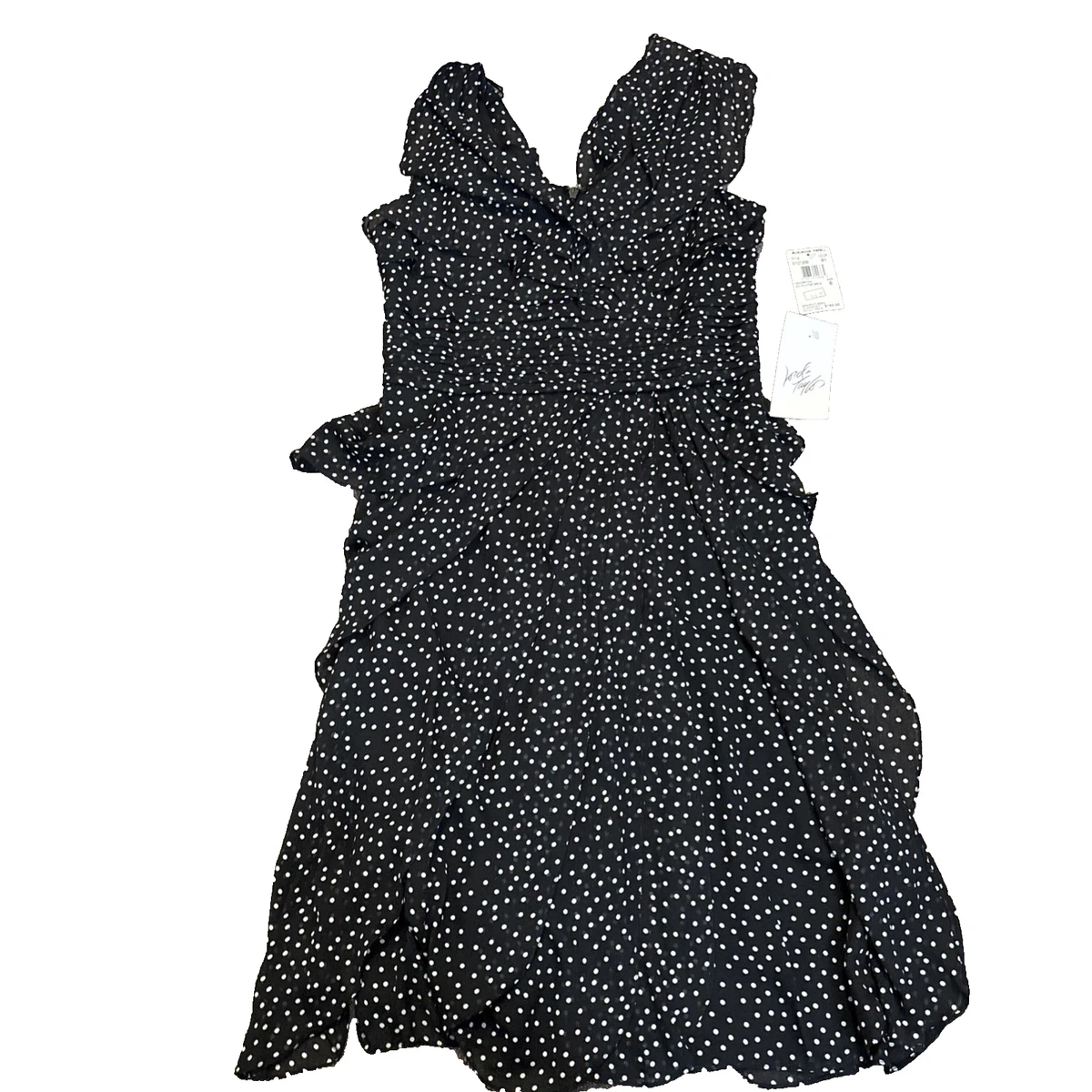 adrianna papell black and white polka dot dress Milly Olen Polka Dot Strapless Cover-Up Dress