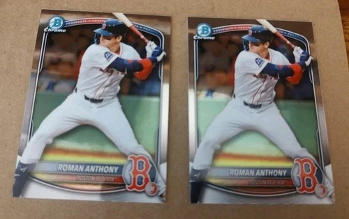 2025 Bowman Chrome Prospects Roman Anthony BCP-167 2 Card Lot Boston Red Sox RC
