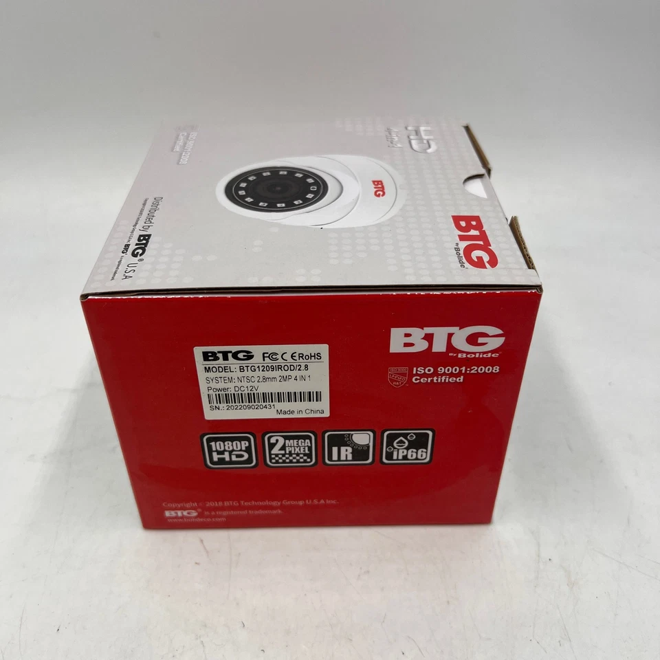 Bolide 2MP Analog Eyeball Camera (BTG1209IROD/2.8) DOME SECURITY LENS 1080P HD - Image 2 of 4