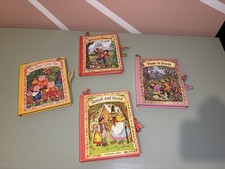 4 Vintage Peepshow Carousel Books: Hansel, Little Pigs, Puss Boots, Jack & Bean