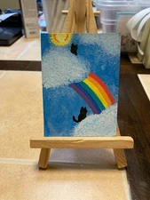 ACEO Original Acrylic Painting Landscape Abstract Art Card ATC Scenery 128