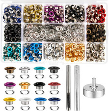 600Pcs 3/16 Inch Metal Eyelets Grommets Kit with 12 Colors and Tools