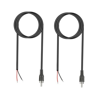 2Pcs RCA Male Plug Jack to Bare Wire Cable For CD DVD Player Tuner Amplifier