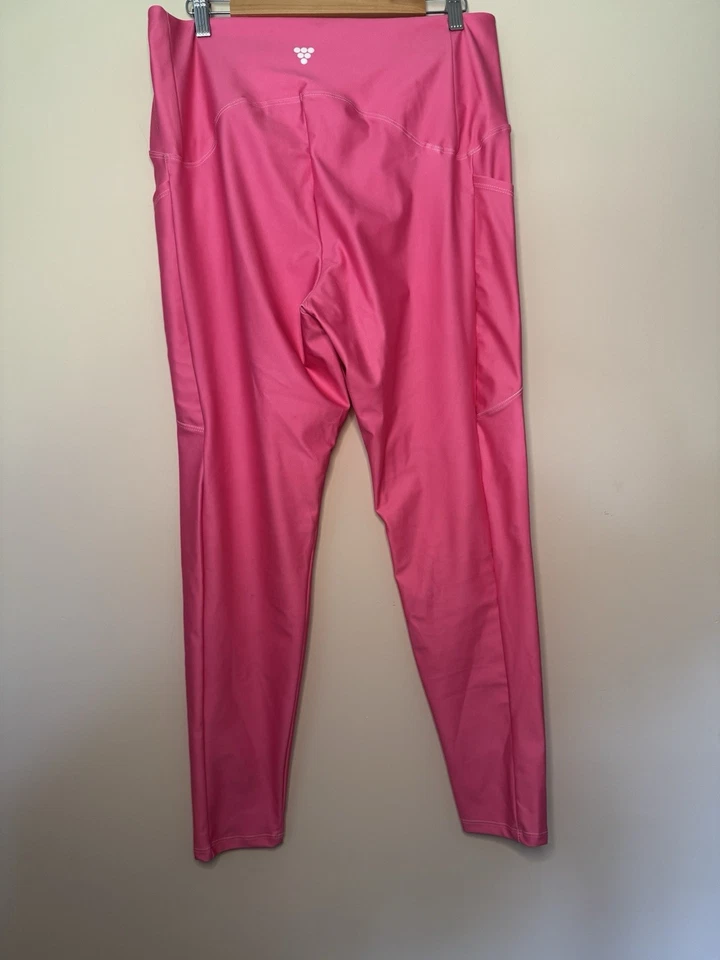 Berry Jane Leggings 3XL Hot Pink High Rise Yoga Pants w/ Pockets UPF 50 - Image 2 of 4