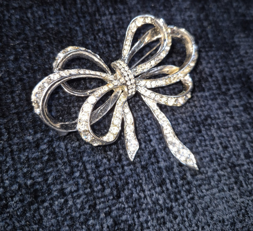 KJL Avon Strass Ohrringe Brosche Demi Parure Set silberfarben Kenneth Jay Lane - Bild 12 von 14