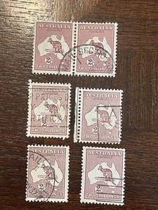 Australia 1935 2s Kangaroo Scott 125 Lot 6 Stamps Pair Used