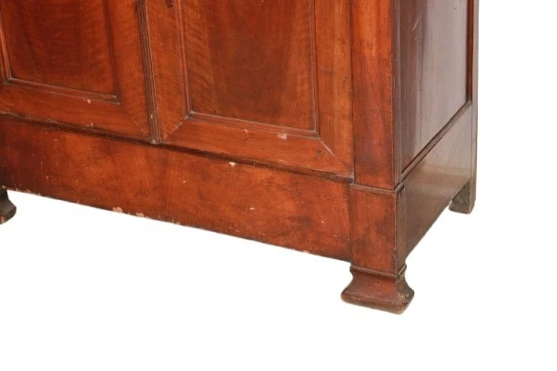 Armadio Luigi Filippo In Legno di Noce Fiammato del 1800 - Immagine 3 di 4