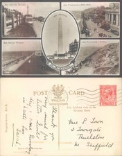 Blackpool Promenade and War Memorial Progress Series ECB 1923 postmark Cities