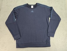 Adidas Navy Blue Sweatshirt Large Men's Long Sleeve Sweater New