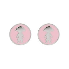 SODINI Linea SWAP -Bimba Argentata su Fondo Rosa   Orecchini Donna