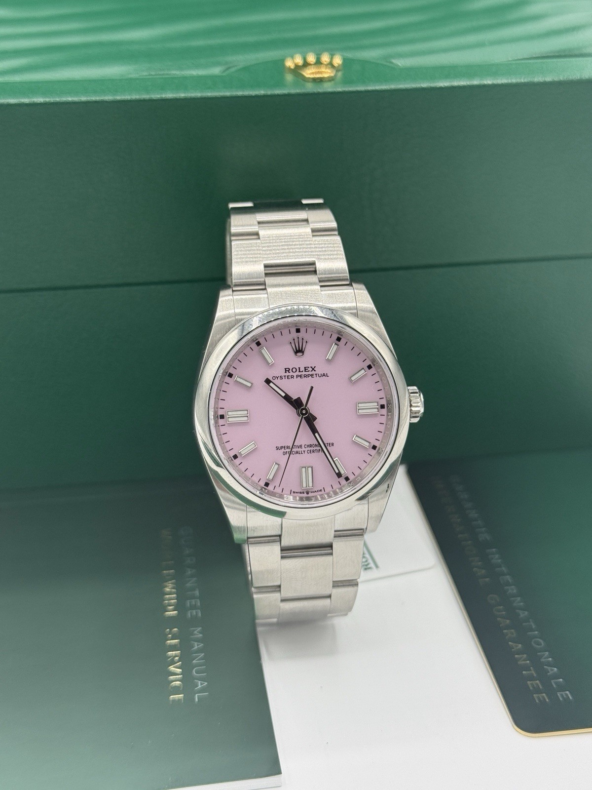 Rolex Oyster Perpetual 126000 36mm Pink Dial Stainless Steel 2023 Box & Papers