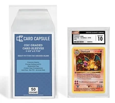 Card Capsule 50 Count Exact Fit for CGC Graded Slabs Resealable Sleeves Bags