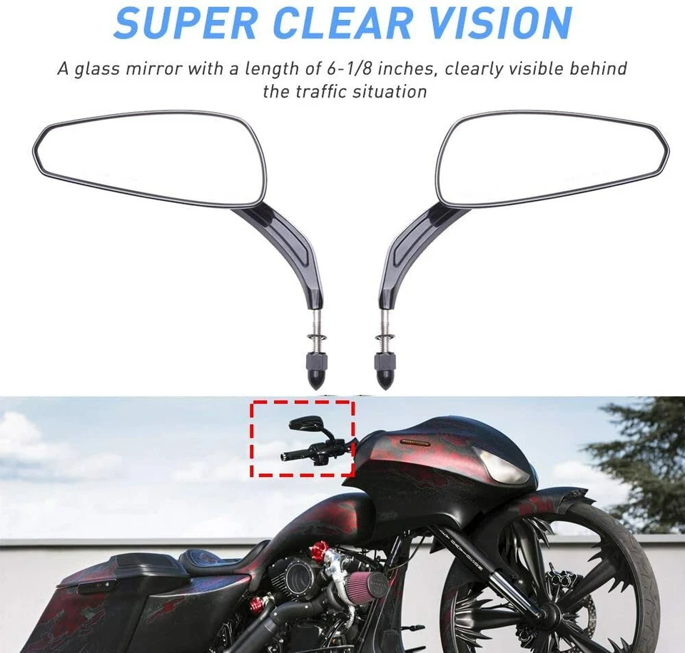 Espejos retrovisores para motocicleta Harley Touring Road Glide Softail Sportster XL Foto 4 de 4