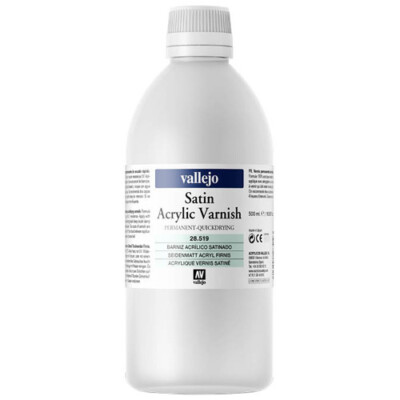 VAL28519 Vallejo Auxillary Products: Satin Acrylic Varnish 500ml