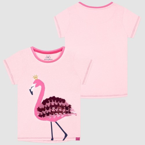 Harry Bear Flamingo T-Shirt | Mädchen Kurzarm Oberteil | Flamingo T-Shirt für Mädchen - Bild 3 von 10